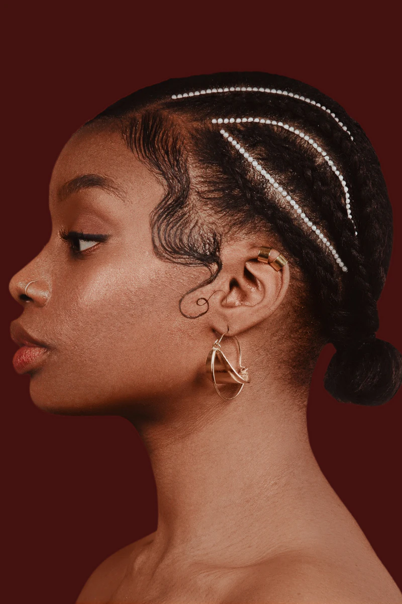 Portrait before and after retouching